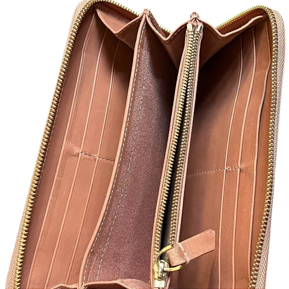 Freida Rothman Quilted Leather Crossbody Bag and Zip Wallet Set Mauve Brown Gold